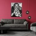 Acrylglasbild QUEENCE "Louis Armstrong", grau, B:60cm H:90cm T:0,4cm, Acrylglas, Bilder, Fine Art-Print in Galeriequalität