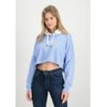 Hoodie ALPHA INDUSTRIES "Alpha Industries Women - Hoodies Basic ML COS Hoodie Women", Damen, Gr. M, blau (light blau), Obermaterial: 80% Baumwolle, 20% Polyester, regular fit, Sweatshirts