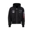 Bomberjacke ALPHA INDUSTRIES "Alpha Industries Men - Bomber Jackets MA-1 VF Hood Dark Side", Herren, Gr. L, schwarz (schwarz, reflective), Obermaterial/Futter: 100% Nylon, Füllung: 100% Polyester, Jacken