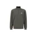 Sweater ALPHA INDUSTRIES "Alpha Industries Men - Sweatshirts Half Zip Sweater SL" Gr. L, grün (schwarz olive), Herren, Obermaterial: 80% Baumwolle, 20% Polyester, Sweatshirts