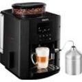 KRUPS Kaffeevollautomat "EA8160 Essential Espresso", schwarz, B:24,5cm H:36,5cm T:33cm, Kaffeevollautomaten, Wassertankkapazität: 1,7 Liter, inkl. Auto Cappuccino XS6000 Set