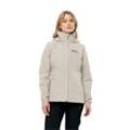 Funktionsjacke JACK WOLFSKIN "STORMY POINT 2L JKT W" Gr. S, beige (seal), Damen, Obermaterial: 100% Polyester, Jacken, mit verstaubarer Kapuze, wasserdicht, atmungsaktiv und winddicht