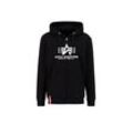 Hoodie ALPHA INDUSTRIES "Alpha Industries Men - Hoodies Basic Zip Hoodie PP", Herren, Gr. L, schwarz, Obermaterial: 80% Baumwolle, 20% Polyester, regular fit, Sweatshirts