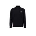 Sweater ALPHA INDUSTRIES "Alpha Industries Men - Sweatshirts Half Zip Sweater SL" Gr. L, schwarz, Herren, Obermaterial: 80% Baumwolle, 20% Polyester, Sweatshirts