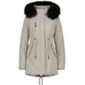 Winterjacke ALIFE & KICKIN "Damen KierseyAK A" Gr. L, beige (pumice), Damen, 100% Polyester, Jacken, Kurzer Mantel mit weichem Teddy-Innenfutter und abnehmbarer Kapuze