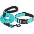 Reflektierendes Hundehalsband gepolstert mit weichem Neopren atmungsaktiv einstellbar Nylon Hundehalsbänder für kleine mittlere große Hunde