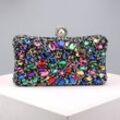 Shining House - Damen-Abendtasche mit Strasssteinen, mehrfarbig, glitzernde Kristall-Clutch, für Braut, Party, Hochzeit, Cocktail-Handtasche