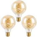 Dimmbare Edison-LED-Lampen E27, G80 Vintage-LED-Spiralfilament-dekorative Glühbirne, 4 w (entspricht 40 w), Warmweiß 2700 k, 470 lm,