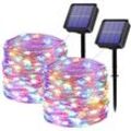 Beijiyi - Solar-Lichterkette für den Außenbereich, [2er-Set] 2 × 22 m, 200 LEDs, Solar-Girlande, 8 Modi, wasserdicht, Kupferdraht, Dekoration,