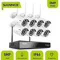 Sannce - cctv Kit 3M WiFi Wireless-Sicherheitskamerasystem mit 8 WiFi-Kameras – keine Festplatte