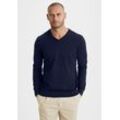 Strickpullover H.I.S, Herren, Gr. S (44/46), blau (navy), Feinstrick, Obermaterial: 60% Baumwolle, 40% Polyester, unifarben, Basic, regular fit, V-Ausschnitt, Pullover, mit V-Ausschnitt, Pullover aus Feinstrick, Baumwollmischung