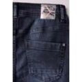 Slim-fit-Jeans CECIL "TORONTO", Damen, Gr. 28, Länge 28, blau (blau schwarz washed), Denim/Jeans, Obermaterial: 67% Baumwolle, 31% Polyester, 2% Elasthan, unifarben, casual, slim fit knöchellang, Jeans, mit Reißverschlussdetail