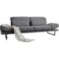 2-Sitzer 3C CANDY "Mallow Designsofa mit Komfortfunktionen, modern und bequem", grau (anthrazit), B:228cm H:83cm T:103cm, 100% Polyester, Sofas, Verstellbare Armlehne und Kopfteil, manuelle Sitztiefenverstellung