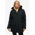 Steppjacke SUPERDRY "CITY PADDED PARKA JACKET" Gr. M, schwarz, Damen, Web, Obermaterial: 51% Elastomultiester, 49% Polyester, unifarben, Jacken