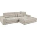 Ecksofa 3C CANDY "Stripes Mega-Sofa, bequem und komfortabel, L-Form", weiß, B:296cm H:83cm T:205cm, 88% Polyester, 12% Polyacryl, Sofas, Lose Rückenkissen, mit feiner Quersteppung, Cord-Bezug