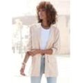 Blusenjacke LASCANA Gr. 36, beige, Damen, Web, Obermaterial: 55% Leinen, 45% Viskose, unifarben, Jacken, aus Leinen-Viskose-Mix, leichte Sommerjacke, Blazerjacke