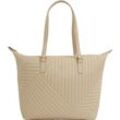 Shopper TOMMY HILFIGER "Women POPPY REFORM TOTE QU Tote" Gr. B/H/T: 32cm x 26cm x 14cm, beige, Damen, Polyester, Polyurethan, Taschen, Damen Tasche Handtasche