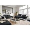 2-Sitzer 3C CANDY "Mallow Designsofa mit Komfortfunktionen, modern und bequem", schwarz, B:228cm H:83cm T:103cm, 100% Polyester, Sofas, Verstellbare Armlehne und Kopfteil, manuelle Sitztiefenverstellung