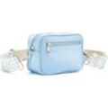 Umhängetasche LASCANA, Damen, Gr. B/H/T: 19cm x 15cm x 8cm, blau (hellblau), Polyester, unifarben, Taschen, Handtasche, Crossbody-Bag mit auswechselbaren Schulterriemen VEGAN