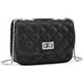 Umhängetasche LASCANA, Damen, Gr. B/H/T: 19cm x 14cm x 5cm, schwarz, Lederimitat, unifarben, Taschen, Minibag, Handtasche, Henkeltasche mit Kettenhenkel VEGAN