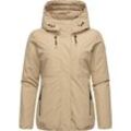 Winterjacke RAGWEAR "Sunniva" Gr. L (40), grau (taupe), Damen, Obermaterial: 100% Polyester; Futter: 100% Polyester; Wattierung 100% Polyester, Jacken, wasserdichte Winter Damen Jacke mit Teddyfell-Innenfutter