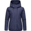 Winterjacke RAGWEAR "Sunniva" Gr. L (40), blau (dunkelblau), Damen, Obermaterial: 100% Polyester; Futter: 100% Polyester; Wattierung 100% Polyester, Jacken, wasserdichte Winter Damen Jacke mit Teddyfell-Innenfutter