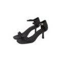 High-Heel-Sandalette TOMMY HILFIGER "KITTEN HEEL SANDAL LEATHER" Gr. 40, schwarz, Damen, Leder, Schuhe, Stilettoabsatz, Partyschuh, Abendschuh, verstellbares Fesselriemchen