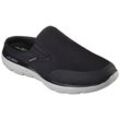 Clog SKECHERS "SUMMITS", Herren, Gr. 48,5, schwarz-weiß (schwarz, weiß), Textil, sportlich, Schuhe Sommerschuh, Sommerschuh, Schlappen, Urlaub, im sportiven Look