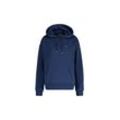 Sweatshirt GANT "Sweatshirt Regular Shield Hoodie" Gr. L, blau (dunkelblau), Damen, Obermaterial: 78% Baumwolle CO. 22% Polyester PES., Sweatshirts