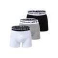 Boxershorts JACK & JONES "Boxershort SENSE TRUNKS 3 PACK 3er Pack", Herren, Gr. L, schwarz, grau, weiß, Obermaterial: 95% Baumwolle CO. 5% Elasthan EL., Unterhosen