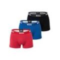 Boxershorts BOSS "Boxershort Trunk 3P Power 3er Pack", Herren, Gr. XXL, bunt (rot, blau, schwarz), Obermaterial: 95% Baumwolle CO. 5% Elasthan EL., Unterhosen