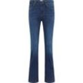 Slim-fit-Jeans MUSTANG "Style Shelby Slim Boot", Damen, Gr. 33, Länge 34, 742 mittelblau, Denim/Jeans, 85% Baumwolle, 13% Polyester, 2% Elasthan, slim fit, Jeans