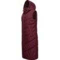 Steppweste RAGWEAR "Suminka Vest" Gr. 4XL (48), rot (weinrot), Damen, Außenmaterial: 100% Polyester, Innenfutter: 100% Polyester, Wattierung: 100% Polyester, Westen, Wasserdichte, lange Damen Winterweste