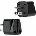 2X Steckdosenadapter in Schwarz - 2er Set Reiseadapter Typ b für Steckdosen für Deutschland, Italien, Spanien, Frankreich