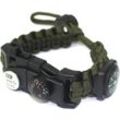 Longziming - Survival Paracord Armband für Männer Frauen, Military Paracord Armband Kit mit Feuerstein + Kompass + Thermometer + Pfeife + LED-Licht