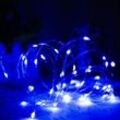 Blaue LED-Lichterketten, batteriebetrieben, 50 Mikro-LED-Lichter für Hochzeit, Party, Weihnachten, Zuhause, drinnen und draußen, Kupferdraht,