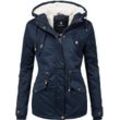 Marikoo Winterjacke Damen Baumwolle, blau