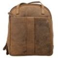 Cityrucksack BAGAN, Gr. B/H/T: 29cm x 24cm x 10cm, onesize, braun, Rindsleder, Leder, Retro, casual, Rucksäcke, echt Leder