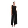 Overall VERA MONT "Vera Mont Jumpsuit mit weitem Bein", Damen, Gr. 34, Normalgrößen, schwarz, Cru00eape, Obermaterial: 95% Polyester, 5% Elasthan. Futter: 100% Polyester., elegant, ausgestellt, U-Boot-Ausschnitt, ohne Ärmel, Overalls, Bunddetail