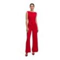 Overall VERA MONT "Vera Mont Jumpsuit mit weitem Bein", Damen, Gr. 46, Normalgrößen, rot (rot rose), Cru00eape, Obermaterial: 95% Polyester, 5% Elasthan. Futter: 100% Polyester., elegant, ausgestellt, Overalls, Bunddetail