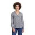 Schlupfbluse CARTOON "Cartoon Casual-Bluse mit Muster", Damen, Gr. 34, blau (weiß, blau), Obermaterial: 100% Viskose., casual, lässig geschnitten normal, Langarm, Blusen