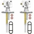 2 Stück Benzin-Kraftstoffhahn, Aluminiumlegierung, antiseptischer Benzin-Kraftstoffschalter