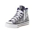 Sneaker CONVERSE "CHUCK TAYLOR ALL STAR EVA LIFT GLITTER HIGH TOP" Gr. 36, night indigo, weiß, Synthetik, Schuhe