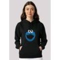 Kapuzenpullover F4NT4STIC "Sesamstraße Cookie Monster Watercolor", Damen, Gr. L, schwarz, Obermaterial: 85% Baumwolle, 15% Polyester, casual, relaxed fit, Langarm, Pullover, Premium Qualität