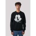 Sweatshirt F4NT4STIC "Disney Micky Maus Gesicht Vintage Look", Herren, Gr. L, schwarz, Obermaterial: 85% Baumwolle, 15% Polyester, casual, regular fit, Rundhals, Langarm ohne Bündchen, Sweatshirts, Premium Qualität