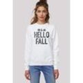 Sweatshirt F4NT4STIC "Hello Fall", Damen, Gr. L, weiß, Obermaterial: 85% Baumwolle, 15% Polyester, casual, regular fit, Rundhals, Langarm ohne Bündchen, Sweatshirts, Premium Qualität