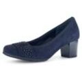 Pumps GABOR Gr. 42, blau (nachtblau), Damen, Ziegenveloursleder, unifarben, Schuhe, Businesschuh, Schlupfschuh, Abendschuh mit Best Fitting