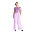 Culotte-Overall HERMANN LANGE COLLECTION Gr. 40, N-Gr, rosa (lupine), Damen, Obermaterial: 100% Polyester, Overalls, mit Pailletten