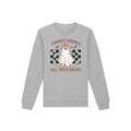 Sweatshirt F4NT4STIC "Retro Halloween I Ghost People All Year Round", Damen, Gr. L, grau (erdgrau), Obermaterial: 85% Baumwolle, 15% Polyester, casual, regular fit, Rundhals, Langarm ohne Bündchen, Sweatshirts, Premium Qualität