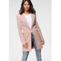 Longblazer LAURA SCOTT, Damen, Gr. 36 (S), rosa (rosa (aus nachhaltigem material)), Web, Obermaterial: 63% Polyester, 33% Viskose, 4% Elasthan. Futter: 100% Polyester, feminin, figurbetont lang, Langarm 2-Naht-Ärmel blind abgesteppte Kante, Blazer, mit tiefen Reverskragen